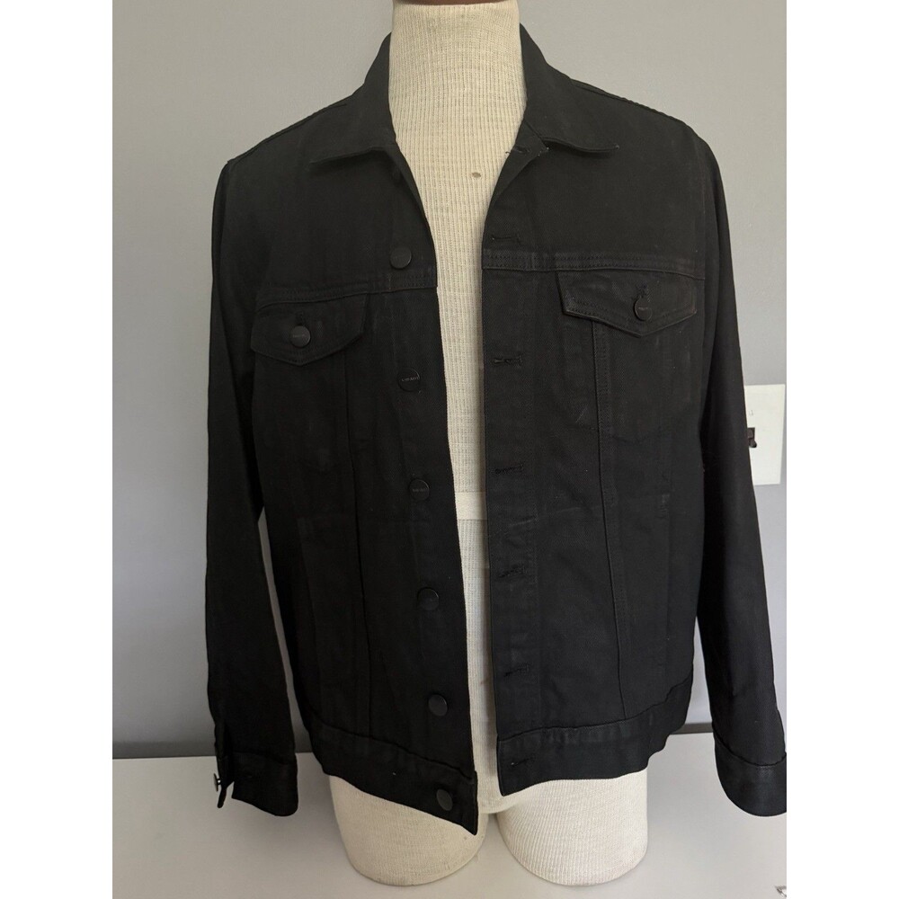Warp + Weft Titan Black Wax Coated Denim Jacket Size 4/Medium HeiQ Viroblock